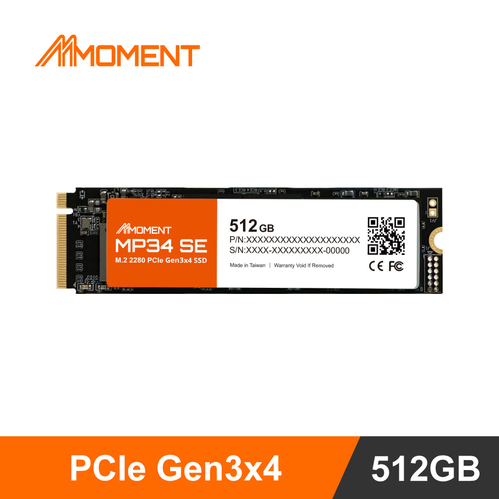 Moment】MP34 SE 512GB M. 2 2280 Gen3X4 SSD 固態硬碟(MP34SE