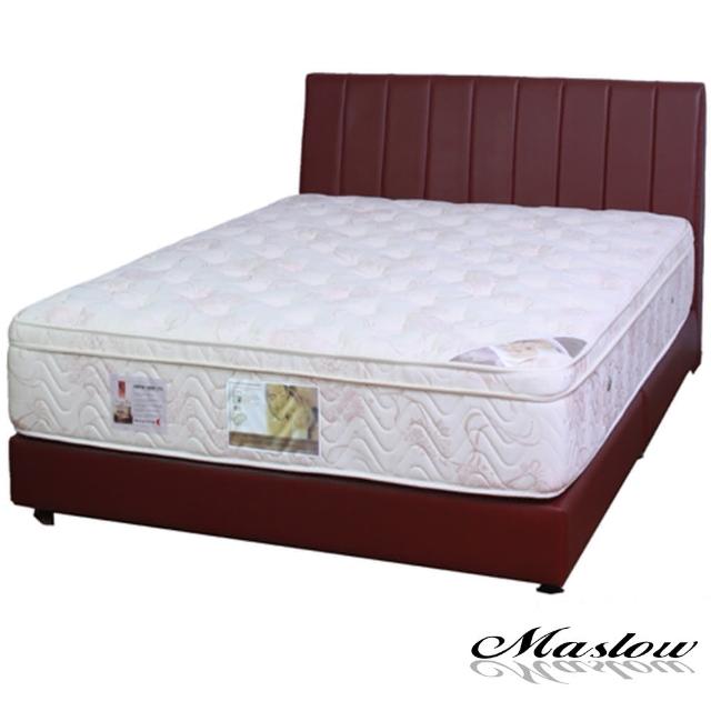 (Maslow-簡約線條暗紅色皮製)雙人床組-5尺(不含床墊)