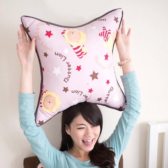 【奶油獅】正版授權 台灣製造-搖滾星星可拆洗方型抱枕(淡紫)