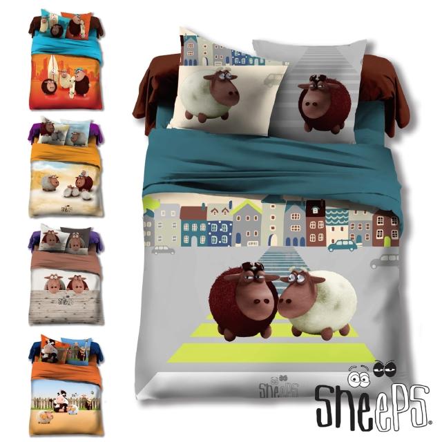 【SHEEPS】《瞌睡羊》精梳棉加大雙人床包被套四件組(2款)