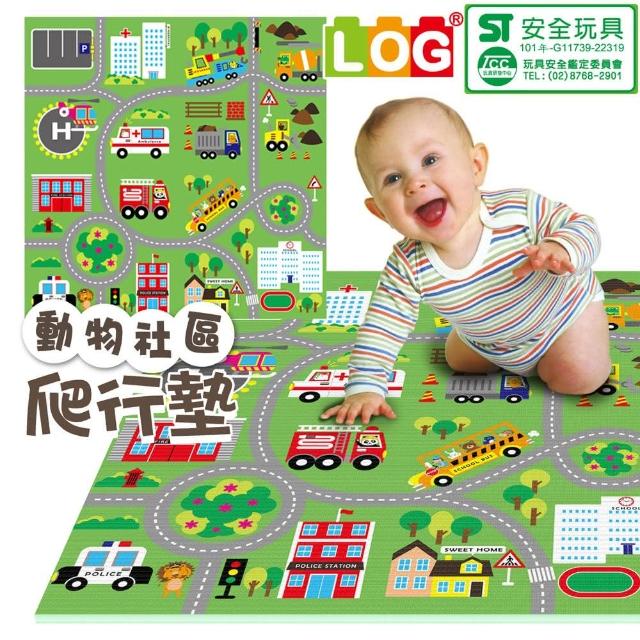 【LOG樂格】環保遊戲爬行墊2cm -動物社區 120X180cm(賀新年↘58折 原價1680)