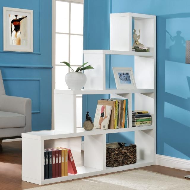 【FUN生活】DIY L型多層展示櫃-書櫃-收納櫃-隔間櫃(白色)