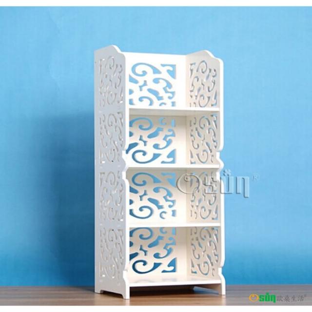 【Osun】DIY木塑板置物架 歐式白色雕花四層巴洛克經典款(CE-178-8030)