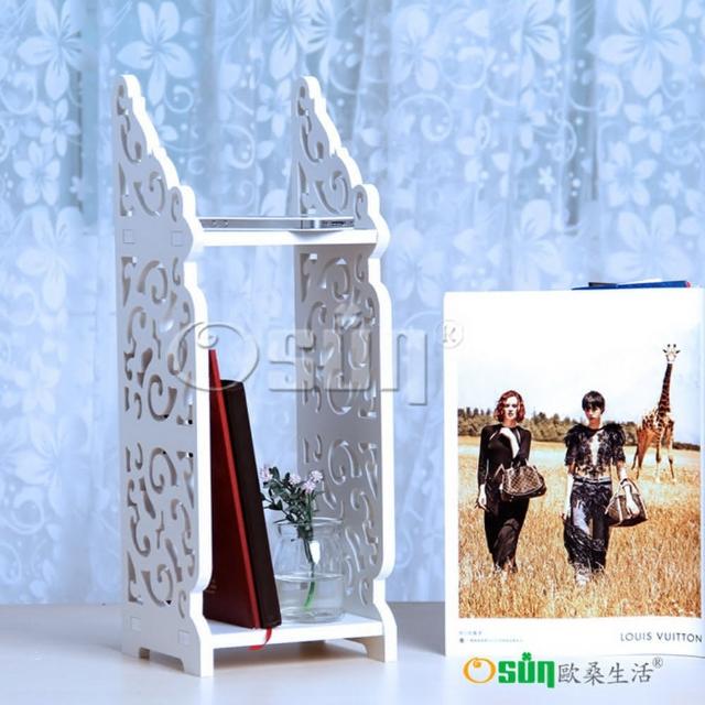 【Osun】DIY木塑板 歐式白色雕花經典巴洛克桌上型層架(CE-178_BLK16)
