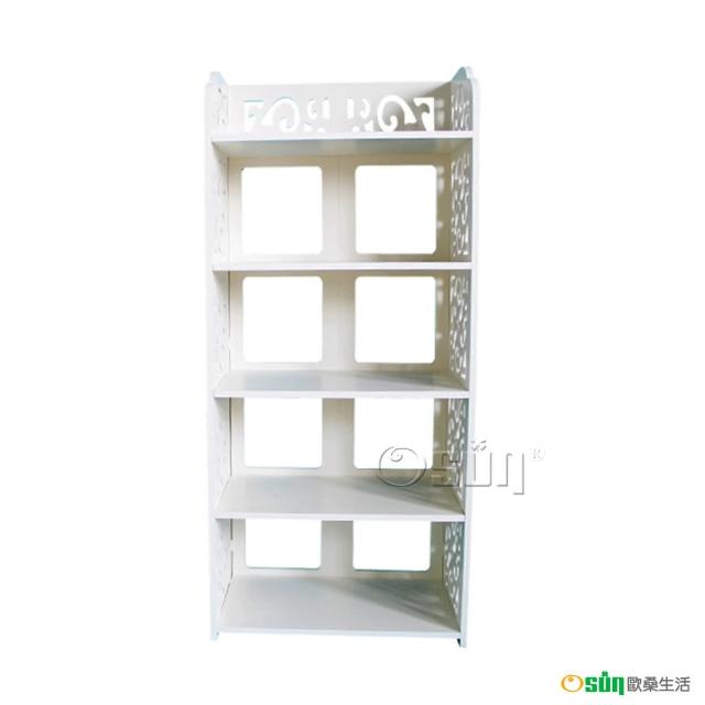【Osun】DIY木塑板置物架 歐式白色雕花五層鞋架(CE-178-XJ-005)