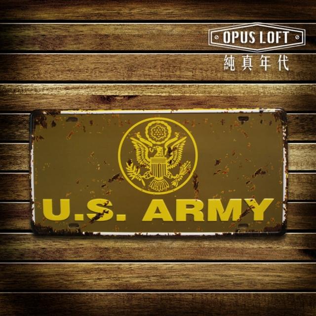 【OPUS LOFT純真年代】仿舊鐵皮車牌-壁飾-壁貼(TP-114 美國陸軍)