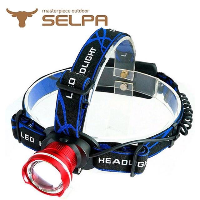 【韓國SELPA】T6LED伸縮變焦鋁合金頭燈(紅色)