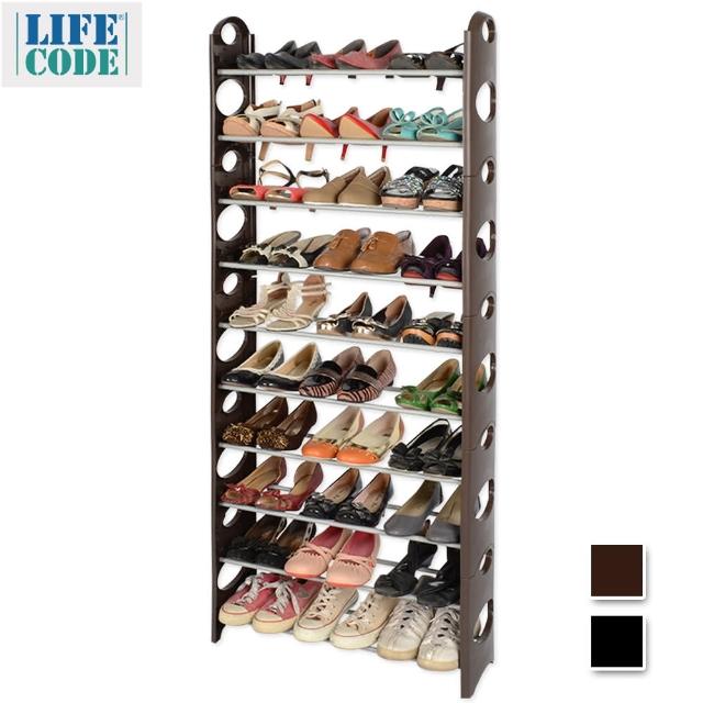 【LIFECODE】可調式-十層鞋架-可放30雙鞋(2色可選)