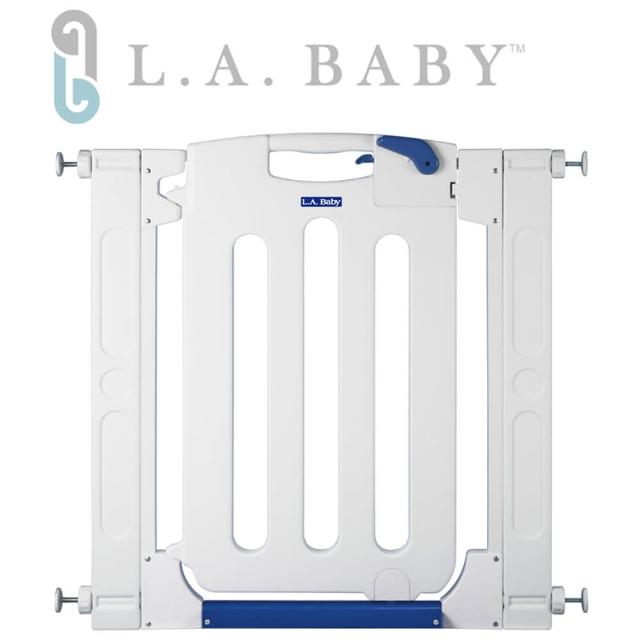 【美國 L.A. Baby】幼兒安全自動上鎖門欄-圍欄-柵欄(純淨白色-贈兩片延伸件)