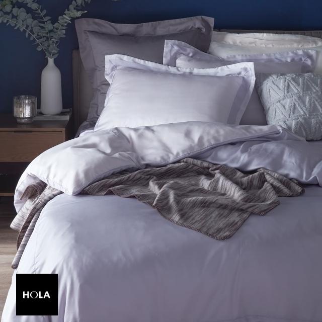 HOLA home雅緻天絲素色床包單人 淡紫色