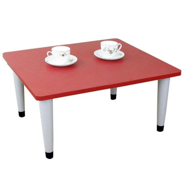 【美佳居】寬60x深60-公分-和室桌-休閒桌-矮桌-喜氣紅色(三款腳座可選)