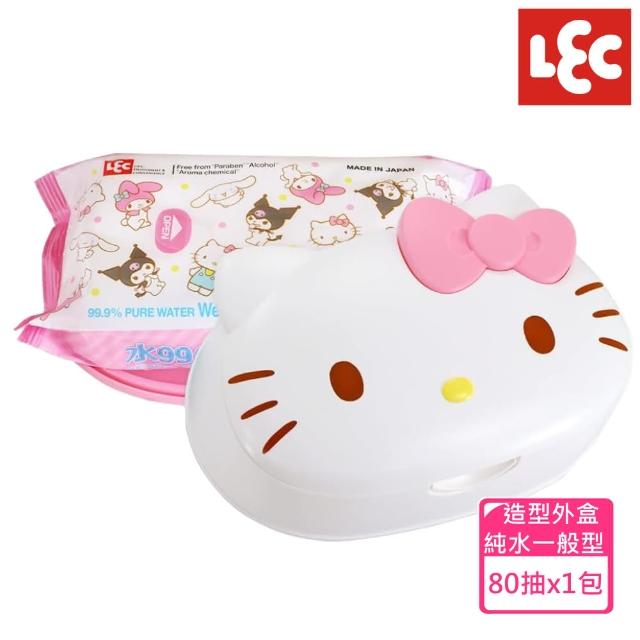【日本LEC】HelloKitty造型盒裝純水濕紙巾80抽x1包
