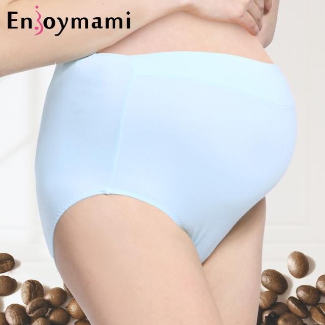 【ENJOYMAMI】科技機能孕婦高腰內褲-超彈性無痕咖啡紗(藍)