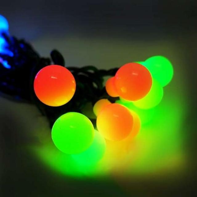 【聖誕裝飾品特賣】聖誕燈裝飾燈LED20燈珍珠燈造型燈(彩色光 插電式-自動雙色雙閃)