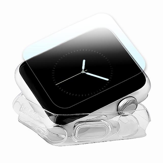 Apple Watch 42mm TPU透明軟殼-鋼化玻璃貼(保護套組)