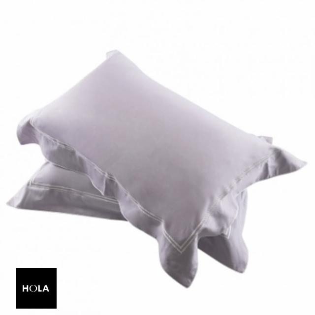 【HOLA】艾維卡雙麻花繡歐式枕套2入 粉紫色
