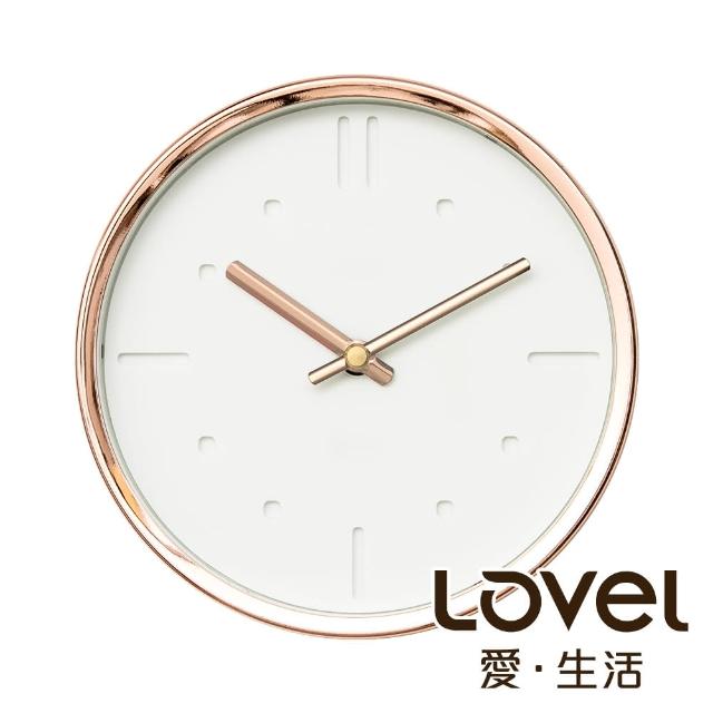 【LOVEL】16cm 典雅玫瑰金框靜音時鐘-超時空白(M736RY-WH)