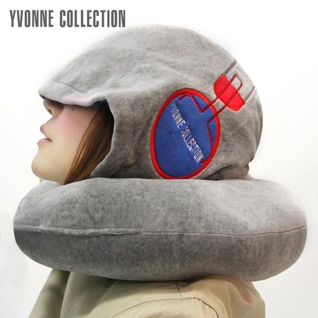 【Yvonne Collection】旅行連帽頸枕(淺灰)