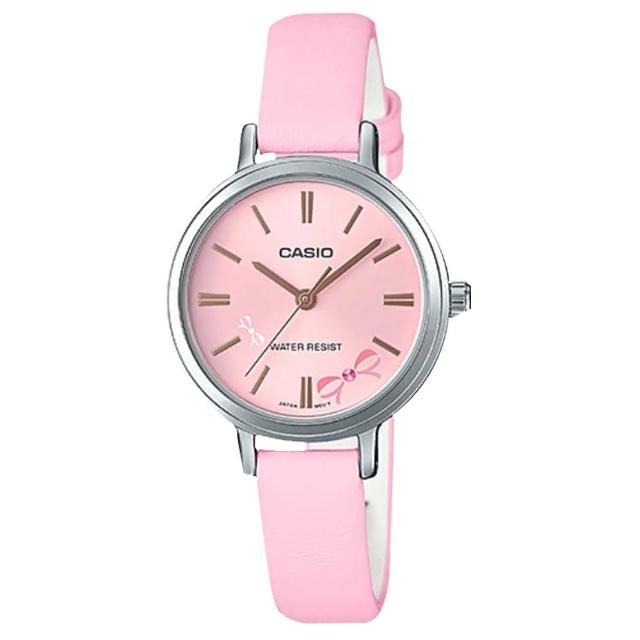 【CASIO 卡西歐】氣質指針女錶 皮革錶帶 防水 氣質蝴蝶圖樣(LTP-E146L-4A)