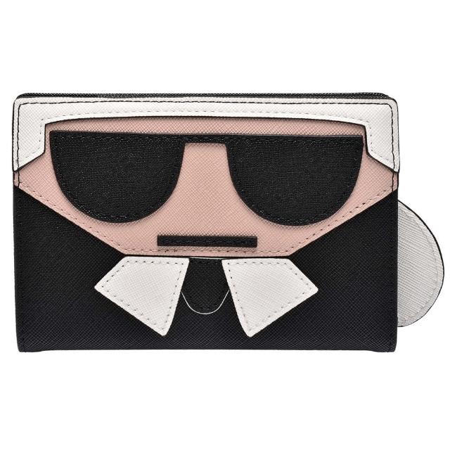 【karl lagerfeld 卡尔】经典k/kocktail系列老佛爷图案saffiano皮革