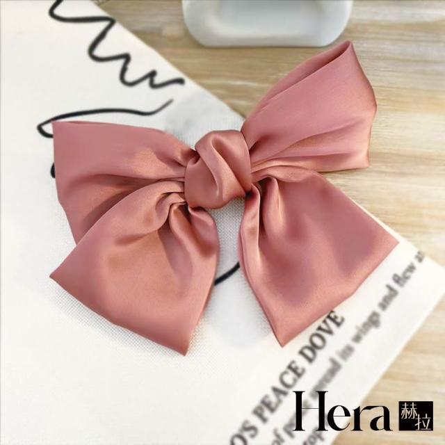 【HERA 赫拉】韓國高彩緞面大蝴蝶結髮夾-4色(彈簧夾 髮夾 百搭 童話)
