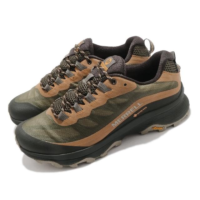 【MERRELL】戶外鞋 Moab Speed GTX 男鞋 登山 越野 耐磨 黃金大底 防水 緩衝 綠 棕(ML066773)