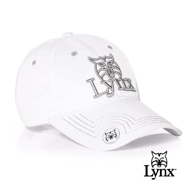 Lynx Golf【Lynx Golf】防潑水磁鐵Ball mark山貓LOGO可調節式球帽(白色)