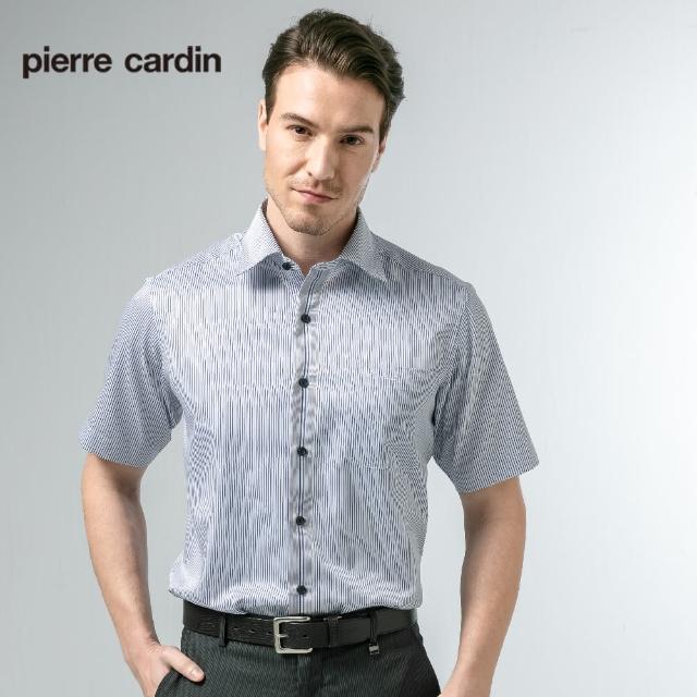 pierre cardin 皮爾卡登【pierre cardin 皮爾卡登】魅力條紋防皺短袖襯衫_藍條(52267-34)