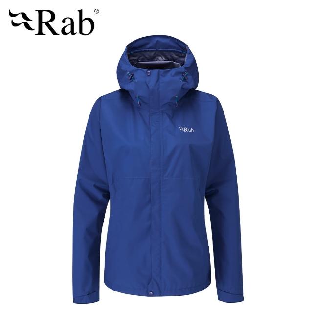 【RAB】Downpour Eco Jacket 透氣防風防水連帽外套 女款 夜落藍 #QWG83