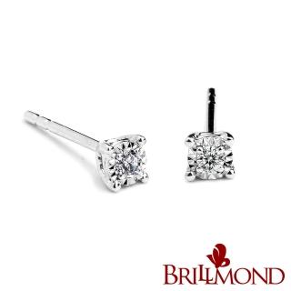 【BRILLMOND JEWELRY】璀璨光芒鑽石耳環(18K白金台)