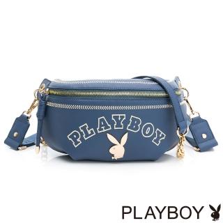 【PLAYBOY】單肩背包-腰包款型 Chic系列(藍色)