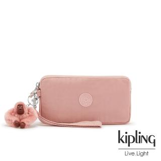 【KIPLING】玫瑰石英粉手拿包-LOWIE