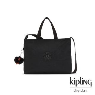【KIPLING】質感黑簡約方形手提斜背包-TADEO