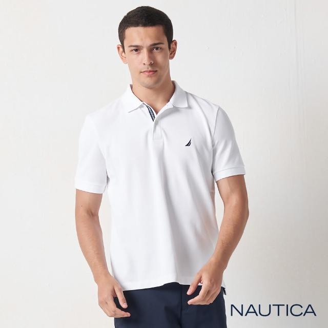 【NAUTICA】男裝 素色吸濕快乾短袖POLO衫(白色)