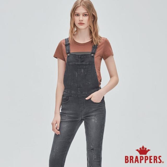 BRAPPERS【BRAPPERS】女款 Boy Friend系列-低腰彈性吊帶長褲(黑灰)