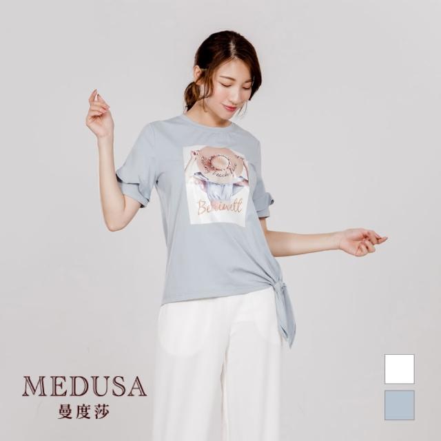 MEDUSA 曼度莎【MEDUSA 曼度莎】草帽女孩膠印綁結Tee（M-2L）(全館現貨)