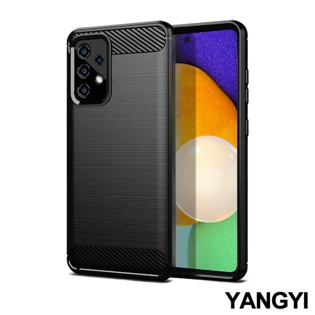 【YANG YI 揚邑】SAMSUNG Galaxy A52 5G 碳纖維拉絲紋軟殼散熱防震抗摔手機殼