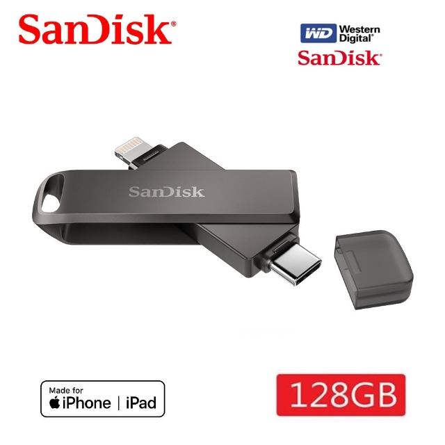 【SanDisk 晟碟】[全新版]128G iXpand Luxe L.TypeC雙用隨身碟 原廠平輸(原廠2年保固 iPhone/iPad適用)