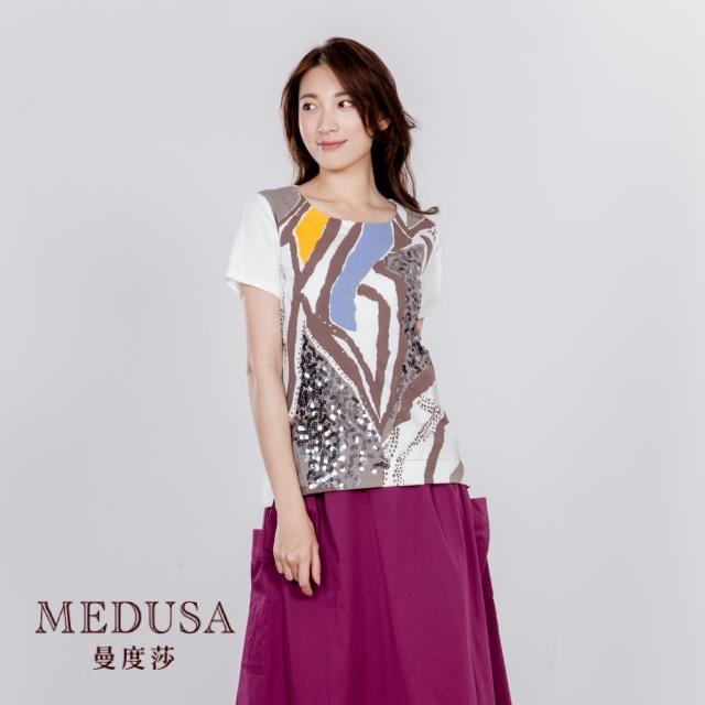 MEDUSA 曼度莎【MEDUSA 曼度莎】純棉 亮片裝飾多色印圖Tee（M-2L）(601-12201)