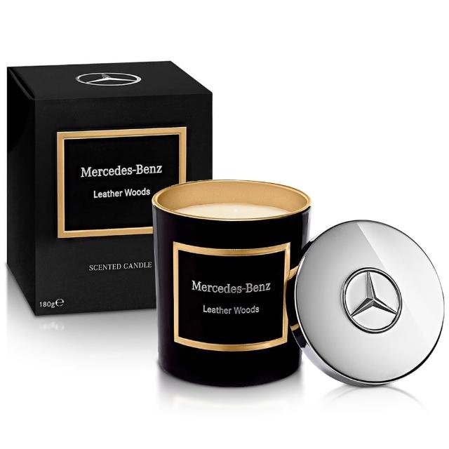 【Mercedes-Benz 賓士】木質與皮革頂級居家香氛工藝蠟燭180g(原廠公司貨)