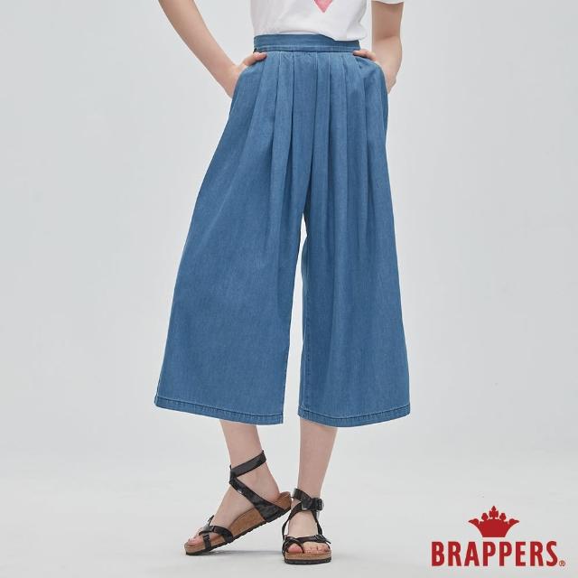 【BRAPPERS】女款 Boy Friend系列-高腰全棉八分寬褲(淺藍)