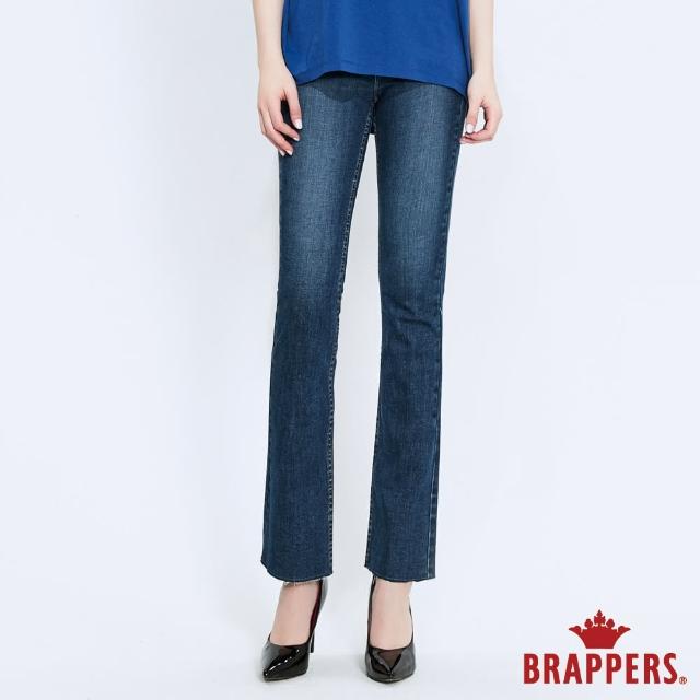 【BRAPPERS】女款 新美腳 ROYAL系列-中腰彈性九分喇叭褲(深藍)