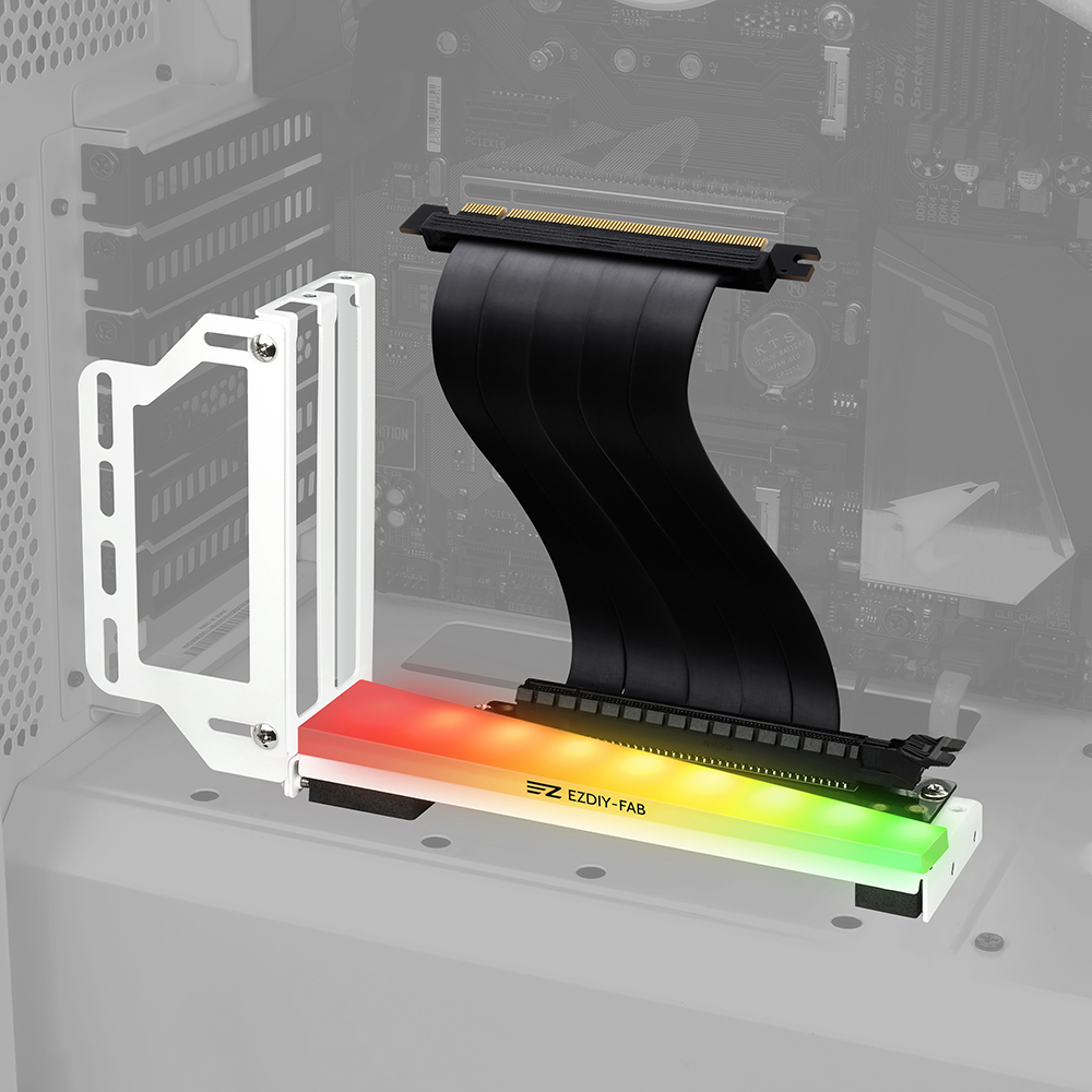 【EZDIY-FAB】新ARGB LED垂直顯卡支架 顯卡VGA支撐架套件-附20CM PCIE 3.0排線(3.0直立式顯卡支架)
