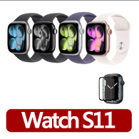 鋼化保貼組【Apple】Apple Watch Series 11 GPS 46mm(鋁金屬錶殼搭配運動型錶帶)