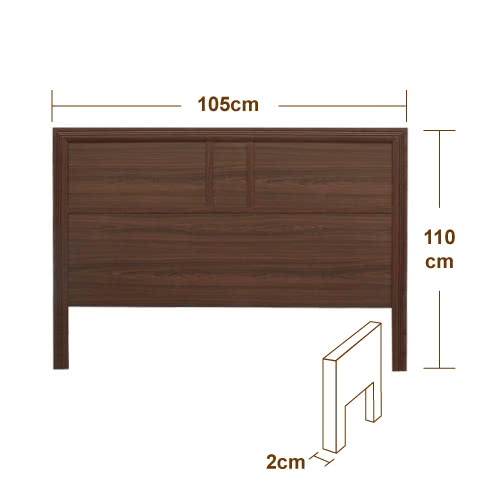 【Maslow-流行胡桃加高型】單人床頭片-3.5尺