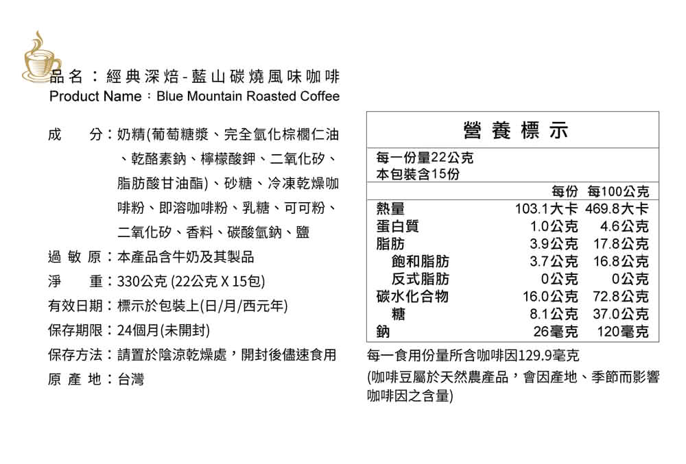 咖啡豆屬於天然農產品,會因產地、季節而影響