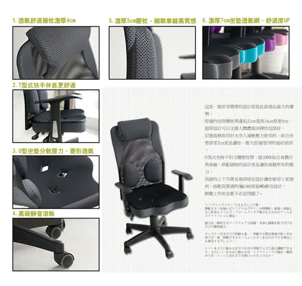 【樂活主義】機能舒腰款人體工學電腦椅/辦公椅/主管椅(四色可選)