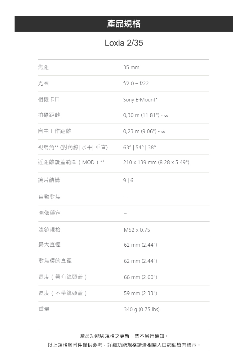 ZEISS蔡司 Loxia 2/35 - 詳情6