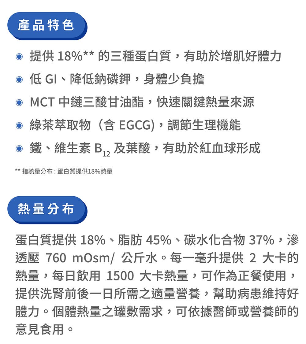 蛋白質提供18%、脂肪45%、碳水化合物37%,滲