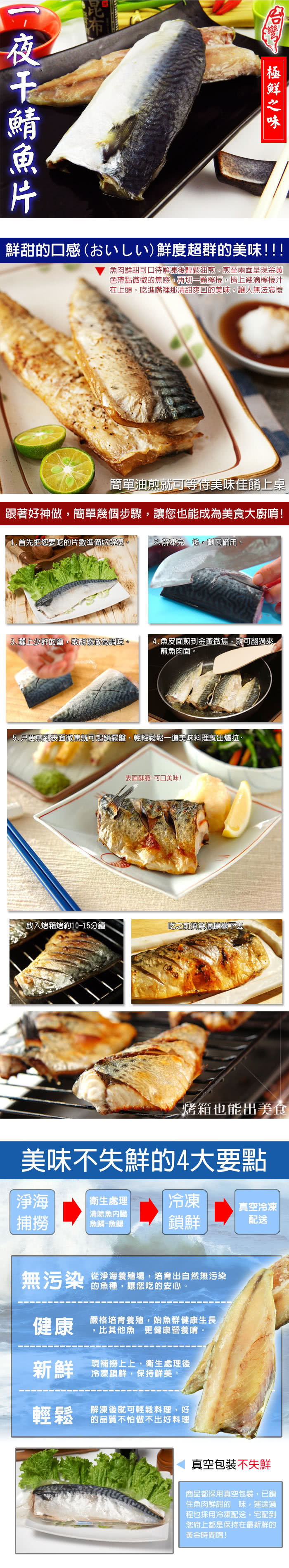 【好神】台灣鮮凍鯖魚一夜干20片組(170g/片)